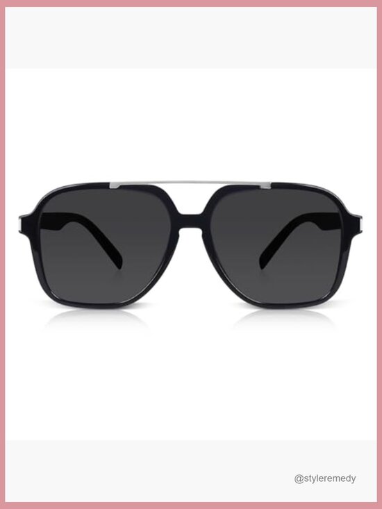 Retro Square Aviator Sunglasses with Polycarbonate Frame